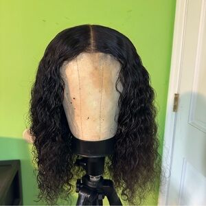 Deep Wave Lace Closure Wig Transparent Natural Hairline Soft Curls,Ready to Wear